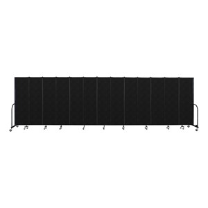 6' 8" H Vinyl Freestanding Portable Partition - 13 Panels (24' 1" L) - Coal