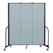 6' 8" H Vinyl Freestanding Portable Partition - 3 Panels (5' 9" L) - Blue Tide