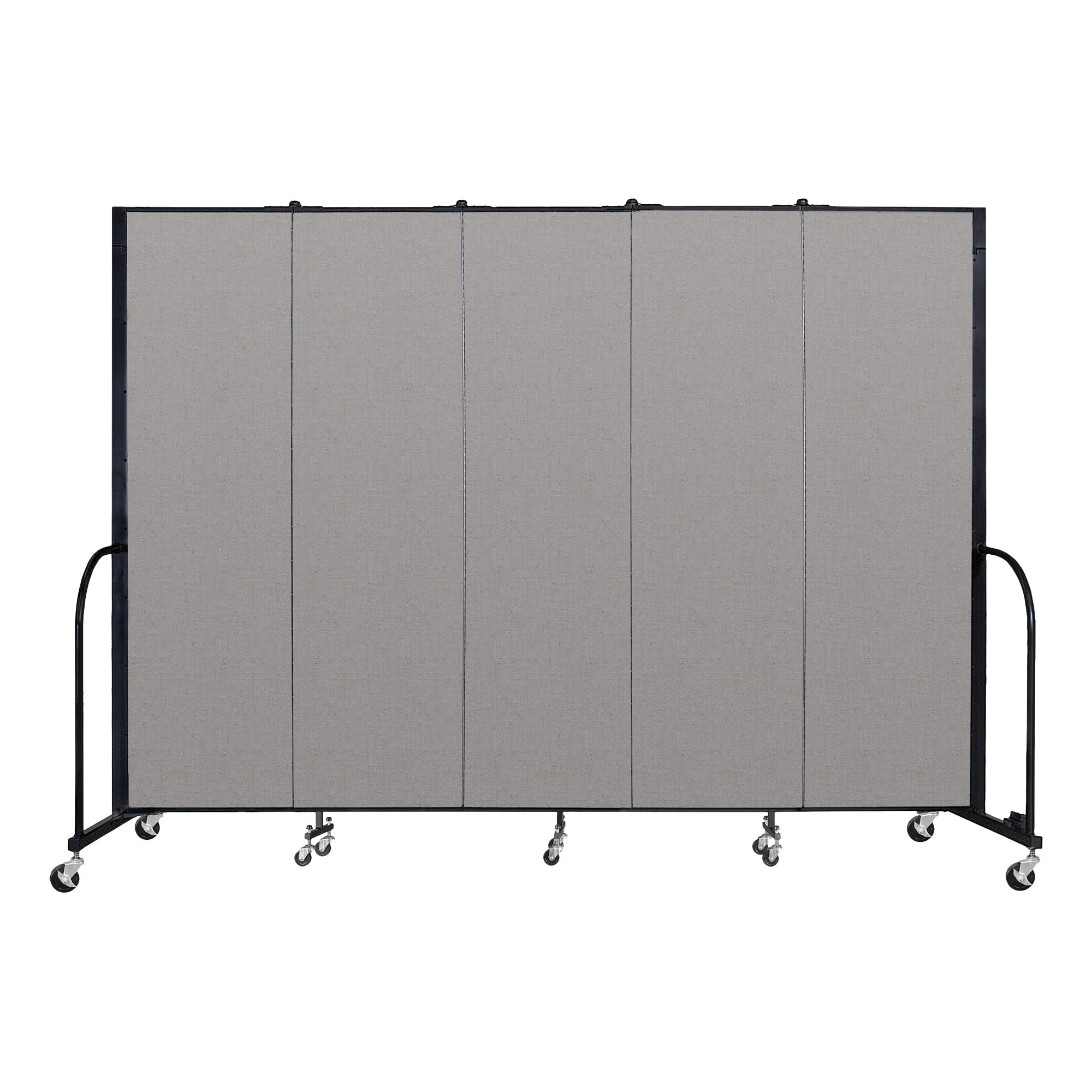 6' 8" H Vinyl Freestanding Portable Partition - 5 Panels (9' 5" L) - Granite