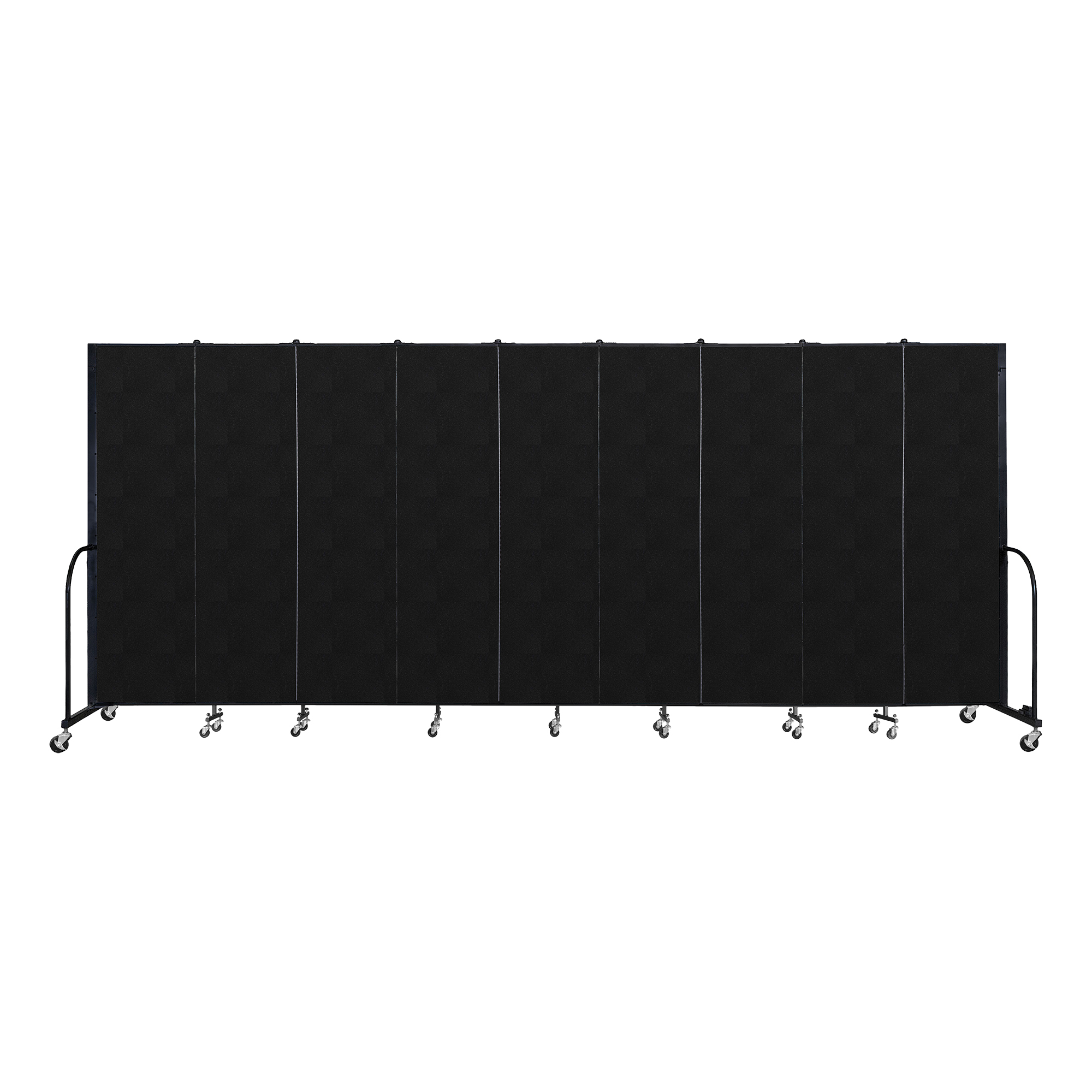 6' 8" H Vinyl Freestanding Portable Partition - 9 Panels (16' 9" L) - Coal