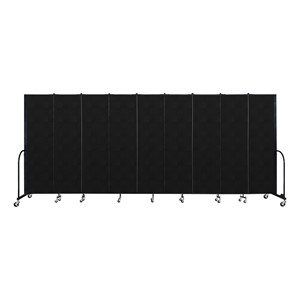 6' 8" H Vinyl Freestanding Portable Partition - 9 Panels (16' 9" L) - Coal