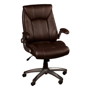 Executive Chair w/ Flip-Up Arms - Brown
