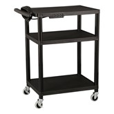 Adjustable-Height Plastic AV Cart w/ Electric