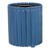 Recycled Plank Outdoor Trash Can w/ Flat Top Lid - shown in blue
