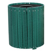 Recycled Plank Outdoor Trash Can w/ Flat Top Lid