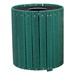 Recycled Plank Outdoor Trash Can w/ Flat Top Lid - shown in green