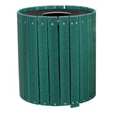 Recycled Plank Outdoor Trash Can w/ Flat Top Lid