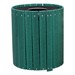 Recycled Plank Outdoor Trash Can w/ Flat Top Lid - shown in green
