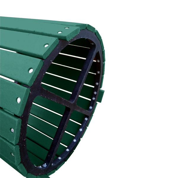 Recycled Plank Outdoor Trash Can w/ Flat Top Lid