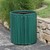 Recycled Plank Outdoor Trash Can w/ Flat Top Lid