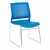 Chrome Sled Base Stack Chair w/ Perforated Seatback - Brilliant Blue
