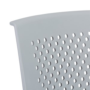 Chrome Sled Base Stack Chair w/ Perforated Seatback - Back Detail