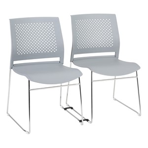 Chrome Sled Base Stack Chair w/ Perforated Seatback - Shown Ganged