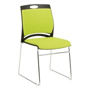 Chrome Sled Base Stack Chair w/ Padded Seat & Seat Back