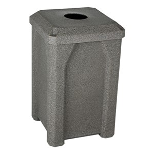 Granite Color Square Plastic Recycling Bin w/ Liner (4" Opening)