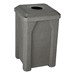Granite Color Square Plastic Recycling Bin w/ Liner (4" Opening)