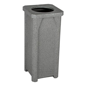 Granite Color Open Flat Top Plastic Trash Can w/ Liner