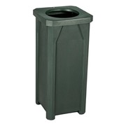 Open Flat Top Plastic Trash Can w/ Liner
