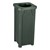 Open Flat Top Plastic Trash Can w/ Liner - Green