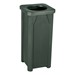 Open Flat Top Plastic Trash Can w/ Liner - Green