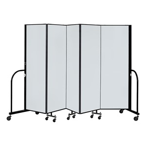 6' H Magnetic Whiteboard Tackable Portable Partition - 5 Panels