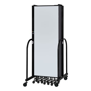 6' H Whiteboard Tackable Portable Partition - 13 Panels - Folded