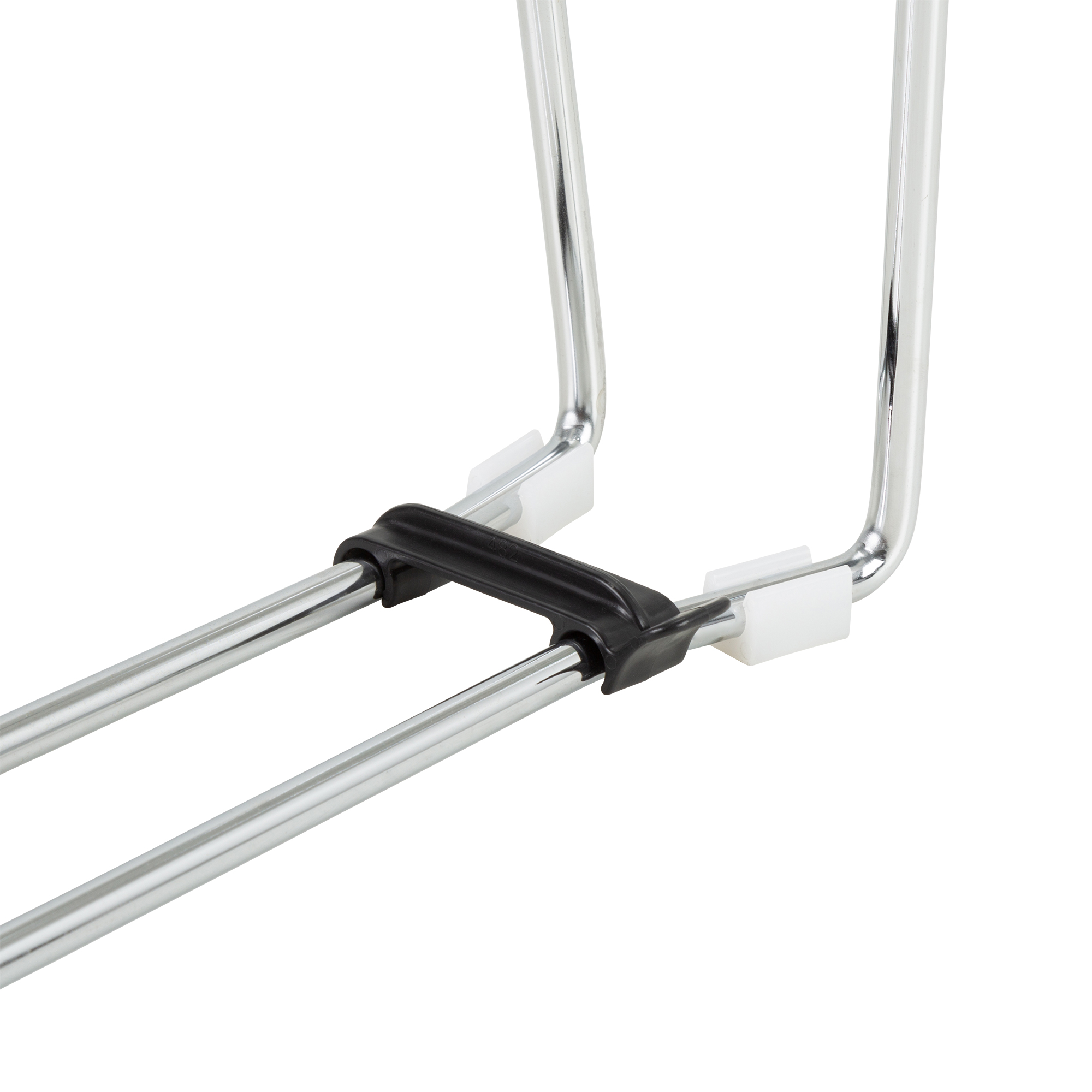 Chrome Sled Base Stack Chair w/ Perforated Seatback - Ganging Bracket Detail