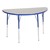 Half-Round Adjustable-Height Activity Table - Gray top w/ blue edge band