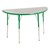 Half-Round Adjustable-Height Activity Table - Gray top w/ green edge band