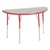 Half-Round Adjustable-Height Activity Table - Gray top w/ red edge band