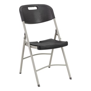 Heavy-Duty Indoor/Outdoor Blow-Molded Folding Chair - Black