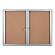 Cork Bulletin Enclosed Cabinet w/ Aluminum Frame