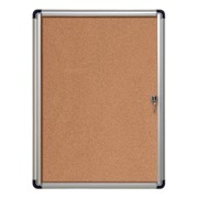 Cork Bulletin Slim Line Enclosed Cabinet w/ Single Door