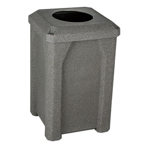 Granite Color Square Plastic Recycling Bin w/ Liner (10" Opening)