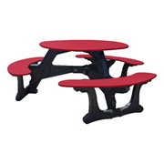 Greenspace Series Round Recycled Plastic Picnic Table w/ Solid Writable Surface