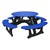 Decorative Round Recycled Plastic Picnic Table w/ Four Benches - Blue