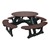 Decorative Round Recycled Plastic Picnic Table w/ Four Benches - Brown