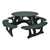 Decorative Round Recycled Plastic Picnic Table w/ Four Benches - Forest Green