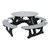 Decorative Round Recycled Plastic Picnic Table w/ Four Benches - Gray