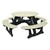 Decorative Round Recycled Plastic Picnic Table w/ Four Benches - Sand