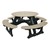 Decorative Round Recycled Plastic Picnic Table w/ Four Benches - Tan
