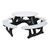 Decorative Round Recycled Plastic Picnic Table w/ Four Benches - White