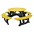 Decorative Round Recycled Plastic Picnic Table w/ Four Benches - Yellow