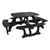 Decorative Square Recycled Plastic Picnic Table - Black