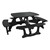 Decorative Square Recycled Plastic Picnic Table - Black