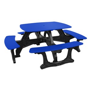 Decorative Square Recycled Plastic Picnic Table - Blue