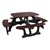Decorative Square Recycled Plastic Picnic Table - Brown