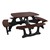 Decorative Square Recycled Plastic Picnic Table - Brown