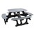 Decorative Square Recycled Plastic Picnic Table - Gray