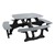 Decorative Square Recycled Plastic Picnic Table - Gray